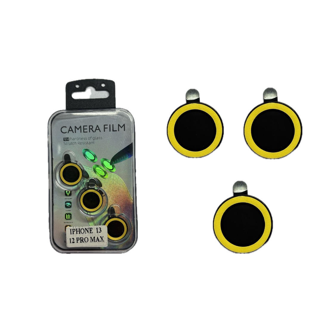 گلس لنز شبرنگ آیفون و سامسونگ زرد (محافظ لنز)