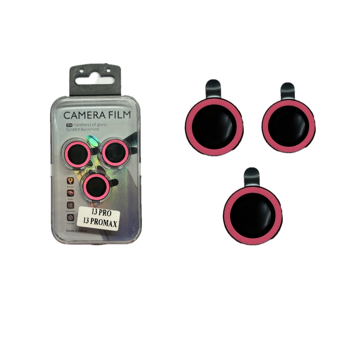 گلس لنز شبرنگ آیفون و سامسونگ صورتی (محافظ لنز)