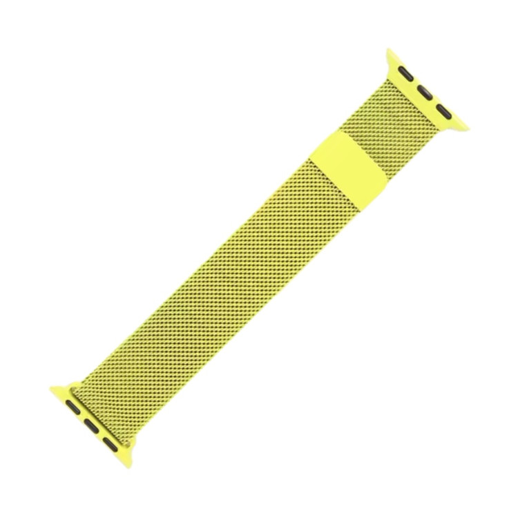 بند apple watch سایز 42/44/45/46/49 فلزی استیل حصیری رنگ زرد بدون حساسیت و ضد زنگ