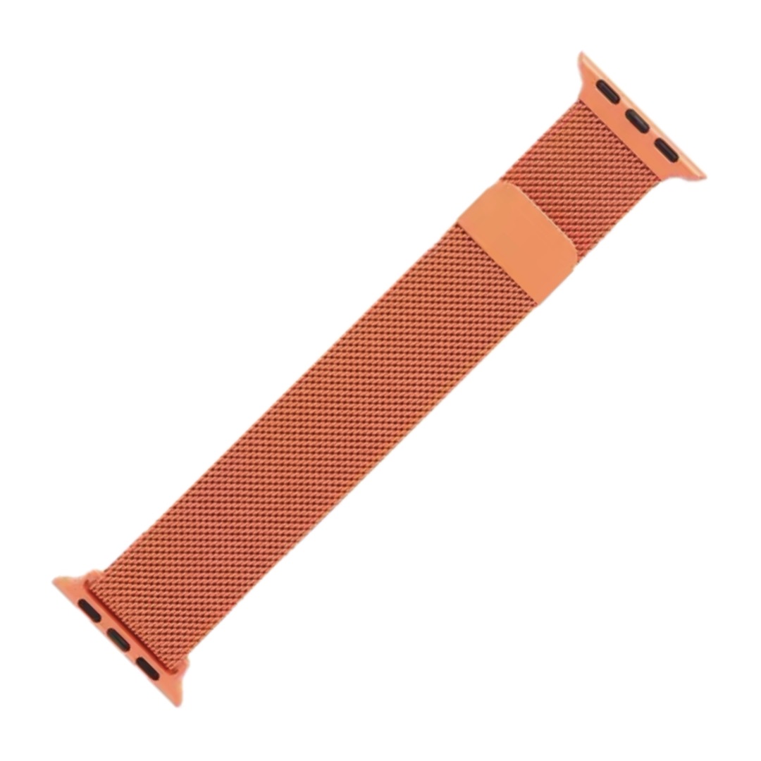 بند اپل واچ نارنجی زنانه مگنتی استیل