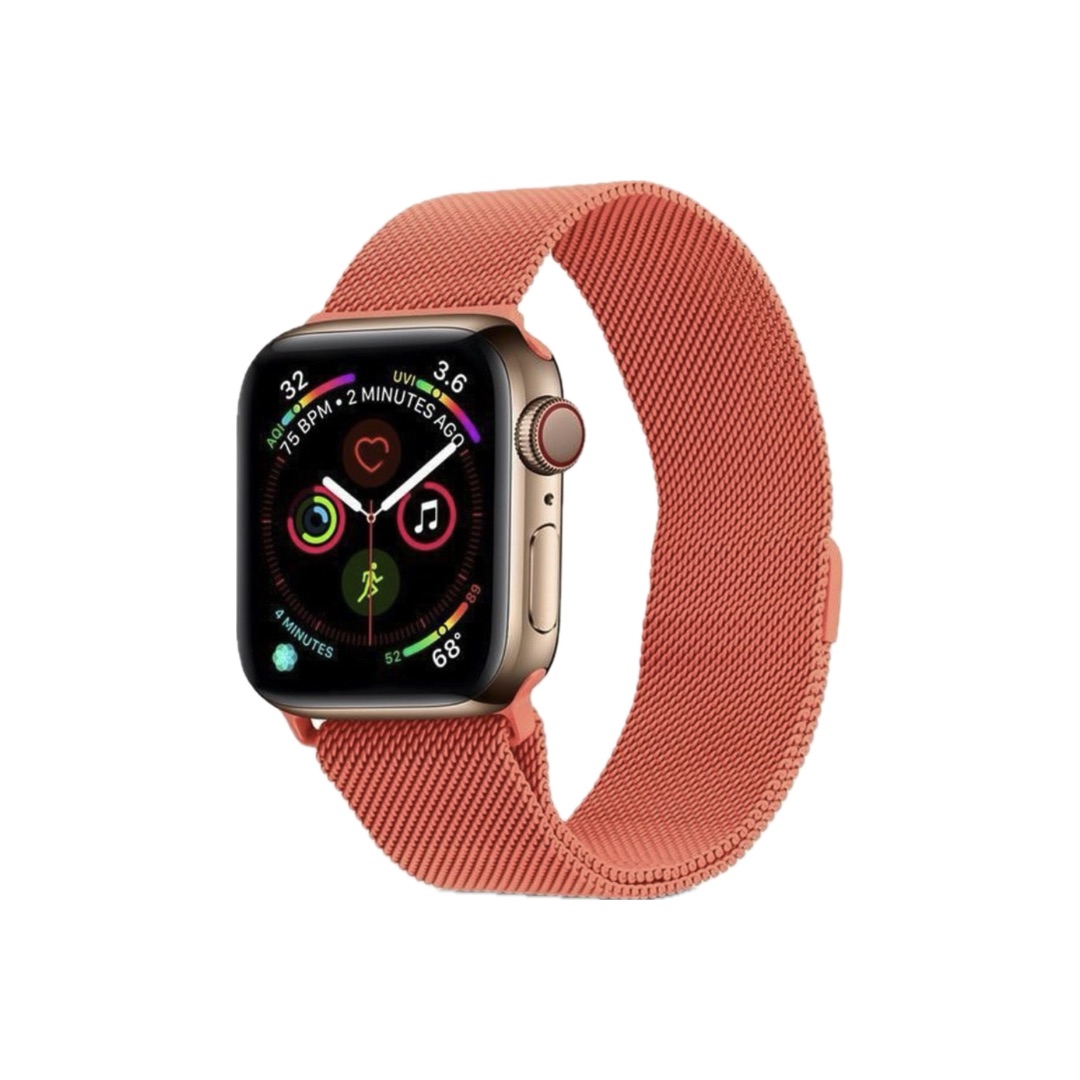 بند اپل واچ رنگ گلبهی زنانه استیل ضد حساسیت و ضد زنگ