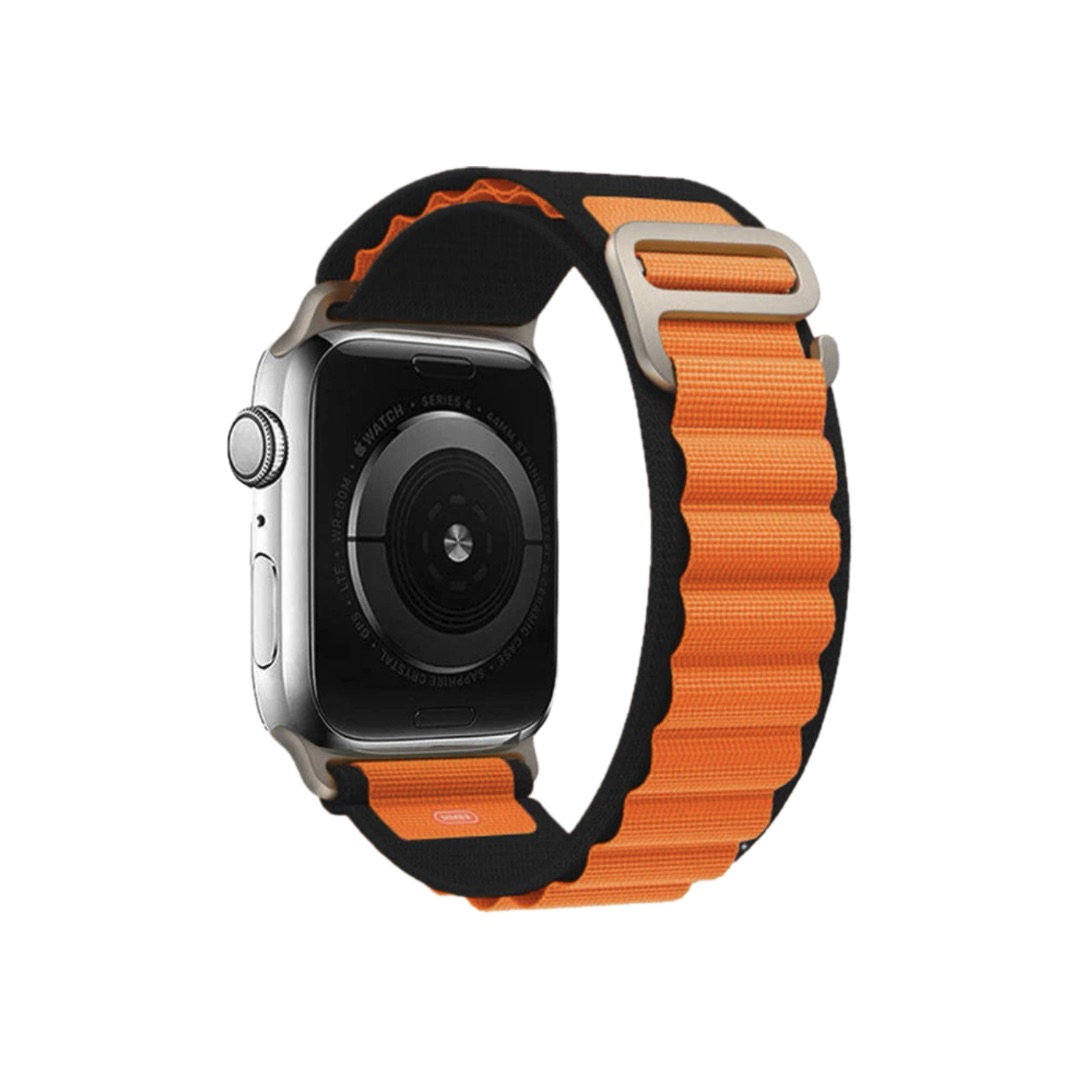 بند apple watch مشکی نارنجی سری الترا در سایز های متفاوت