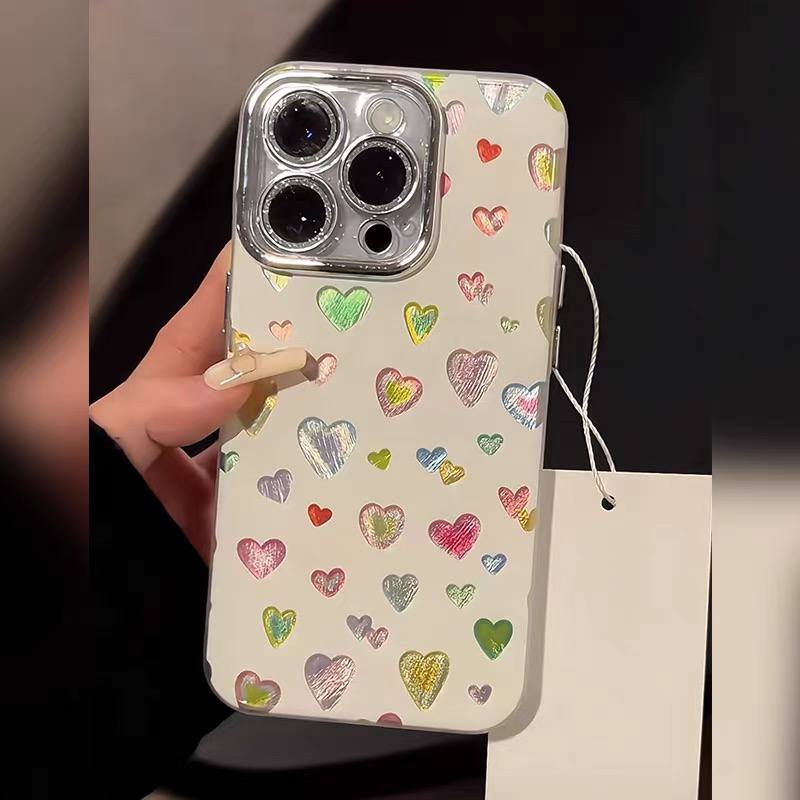 قاب آیفون با قلب های ریز ریز مناسب پارتنر و دوست دختر و هدیه