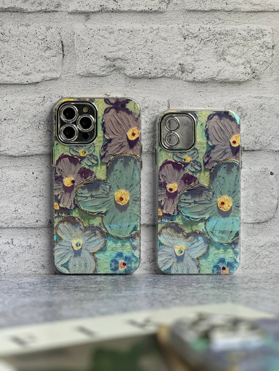 قاب آیفون طرح گل محافظ لنز