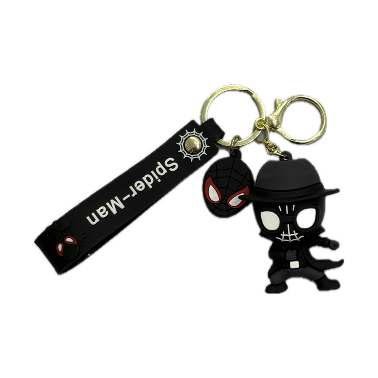 جاکلیدی اسپایدرمن مشکی با خط سفید