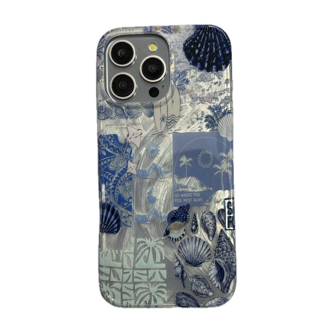 قاب فانتزی آیفون آبی طرح ساحل