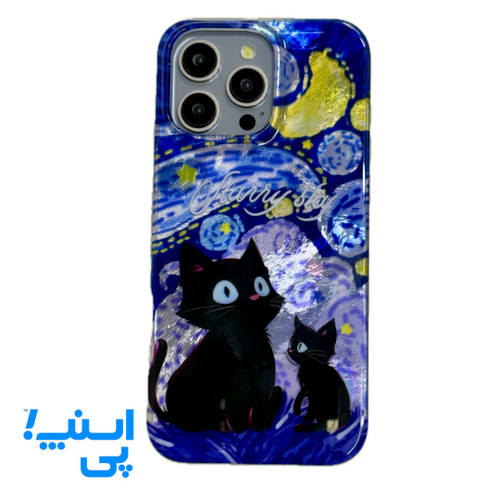 تابلو شب پرستاره ونگوک و گربه