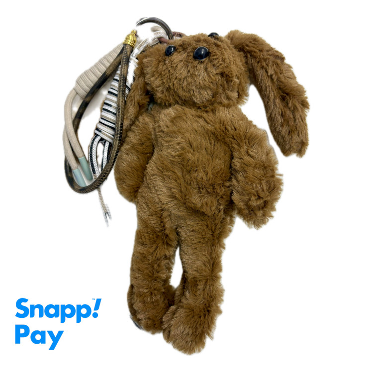 آویز کیف ۵ تیکه خرگوش قهوه ای عروسکی پشمالو