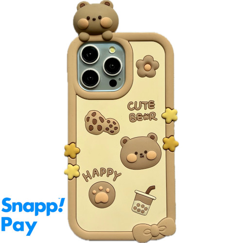 قاب آیفون عروسکی cute bear سیلیکونی فانتزی خرسی