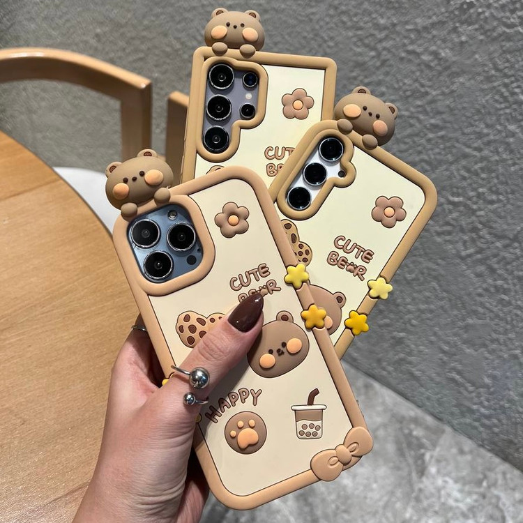 قاب گوشی آیفون فانتزی طرح خرس عروسکی cute bear