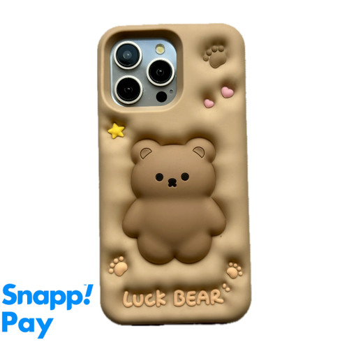 قاب عروسکی آیفون خرس فیجیتی Luck Bear سیلیکونی اورجینال پاک کنی کاورسین