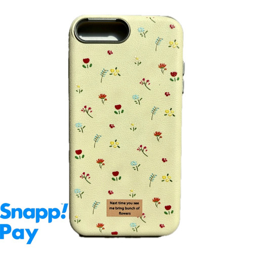 قاب آیفون طرح گل ریز چرمی مناسب 7plus/8plus با لایه داخلی موکتی