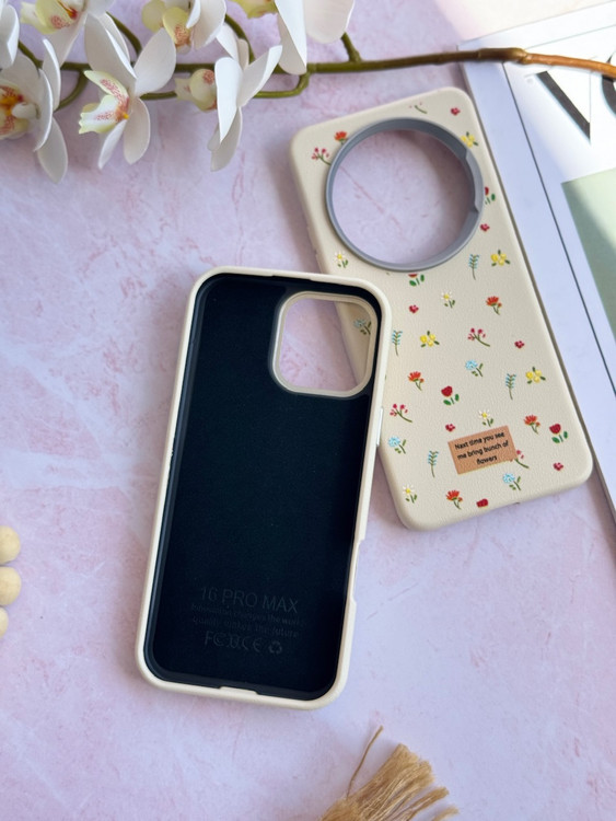 قاب گوشی آیفون 7 پلاس و 8 پلاس طرح گل گلی چرم مصنوعی مرغوب