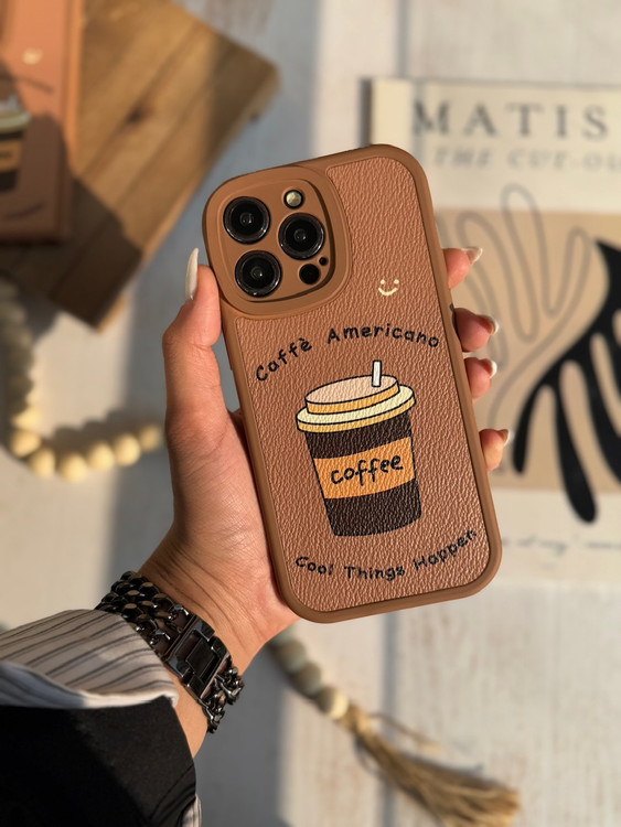 محافظت کامل از لنز دوربین در قاب آیفون طرح Caffè americano