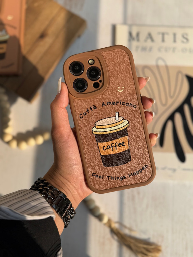 محافظت کامل از لنز دوربین در قاب آیفون طرح Caffè americano