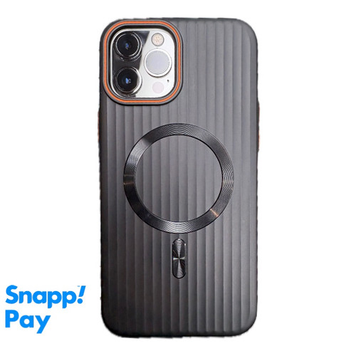 قاب آیفون Orange Line کرکره ای مگسیف دار مشکی ضد ضربه