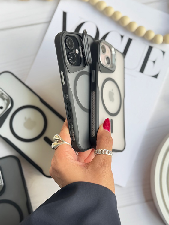 قاب آیفون New Zone کیس پرو استندی مدل iPhone 16 Pro مگ سیف دار پشت مات