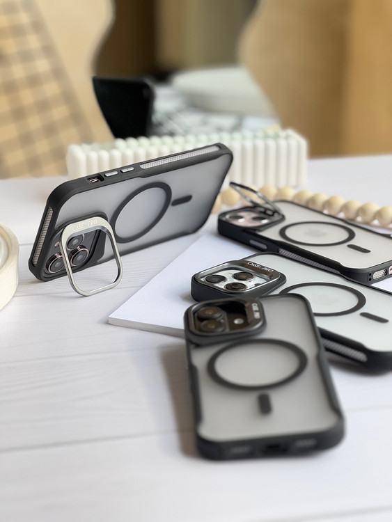 قاب آیفون New Zone کیس پرو استندی مدل iPhone 16 Pro مگ سیف دار پشت مات