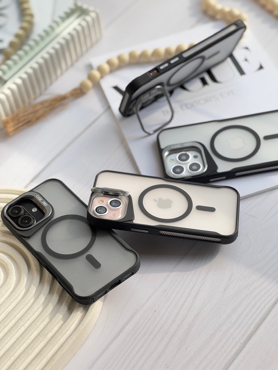 قاب آیفون New Zone کیس پرو استندی مدل iPhone 16 Pro مگ سیف دار پشت مات