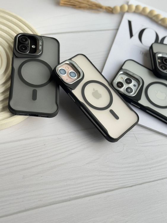 قاب آیفون New Zone کیس پرو استندی مدل iPhone 16 Pro مگ سیف دار پشت مات