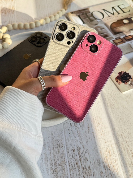 کاور آیفون راینو استون مشکی - جنس پارچه