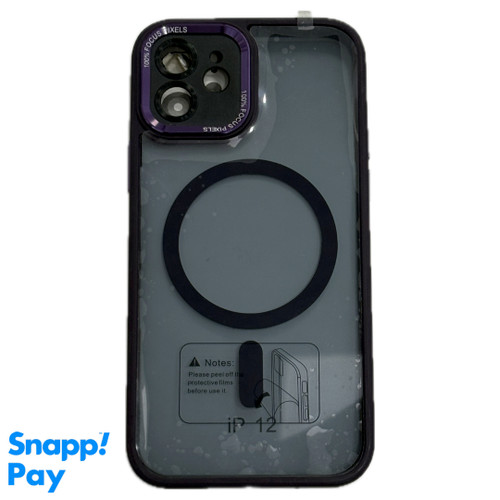 قاب آیفون Fucus Pixels رنگ بنفش با مگسیف و محافظ لنز