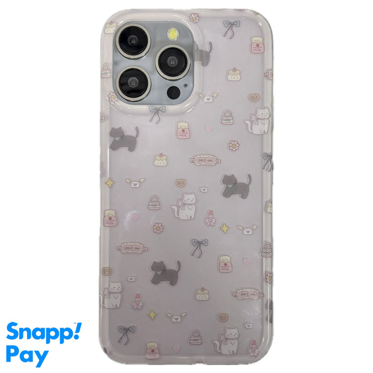 قاب آیفون طرح گربه و آبنبات - تصویر واقعی محصول